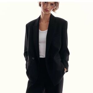 Zara Double-breasted black blazer